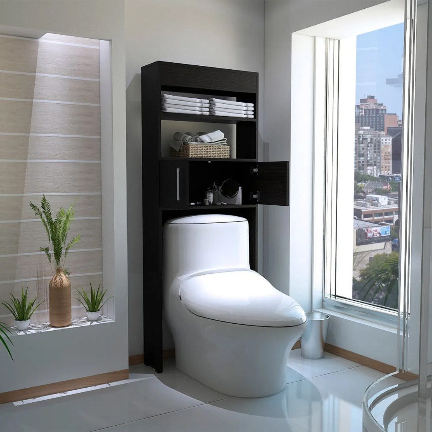 mueble de baño con puerta