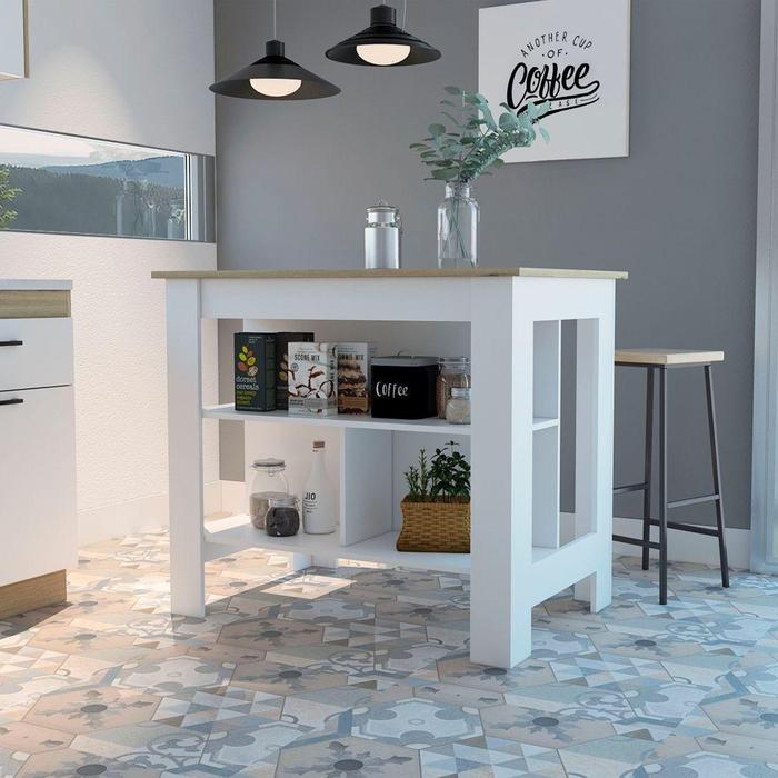 Barra Auxiliar de melamina para cocina, modelo Ereván estilo moderno