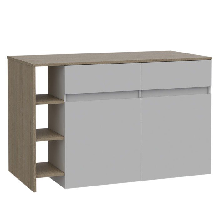 Barra Auxiliar Viena 02 Barra Auxiliar de melamina para cocina, modelo Viena estilo moderno