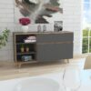 Mesa auxiliar berlín color miel y plomo
