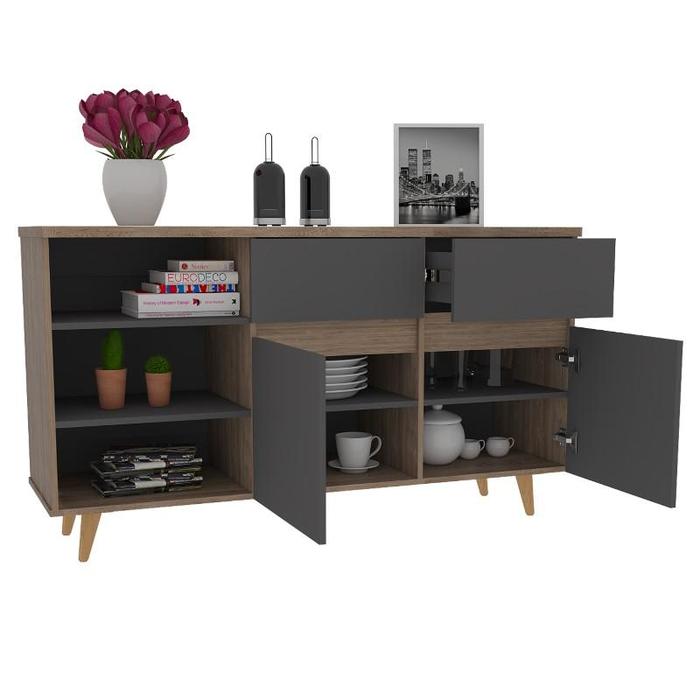 Mesa auxiliar berlín color miel y plomo 03 Mesa auxiliar berlín color miel y plomo