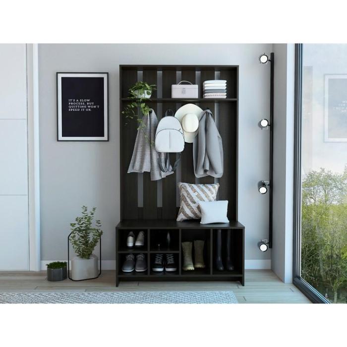 Mueble Recibidor modelo Luanda, fabricado en melamina de 18 mm, perfecto para organizar tu entrada