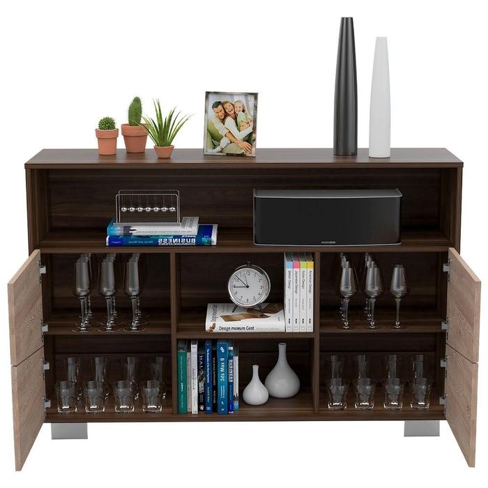 mesa consola color habano y miel