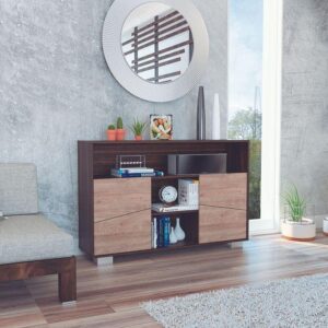 mesa consola color habano y miel