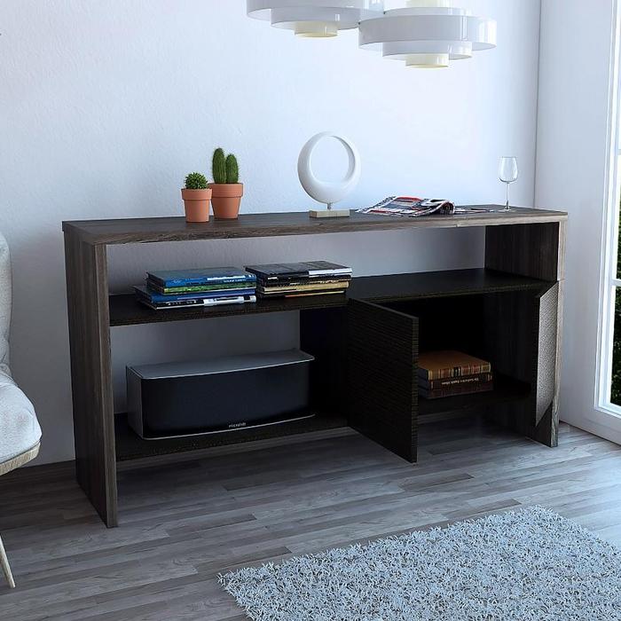 mesa consola color siena y wengue