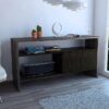 mesa consola color siena y wengue