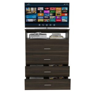 Cómoda Luanda Habano, Mueble de Dormitorio, Organizador.
