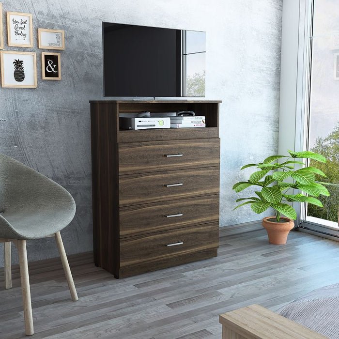 Cómoda Luanda Habano, Mueble de Dormitorio, Organizador.