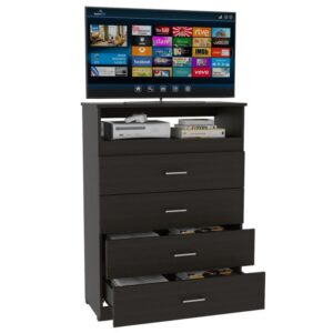 Cómoda Luanda Wengue, Mueble de Dormitorio, Organizador.