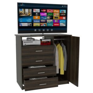 Cómoda Riad Habano, Mueble de Dormitorio, Organizador.