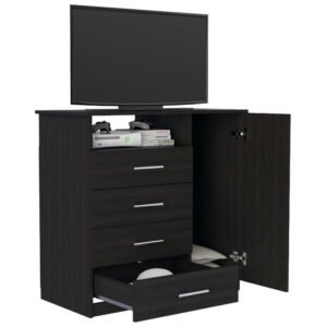 Cómoda Riad Wengue, Mueble de Dormitorio, Organizador.