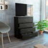 Cómoda Roma Wengue, Mueble de Dormitorio, Organizador.