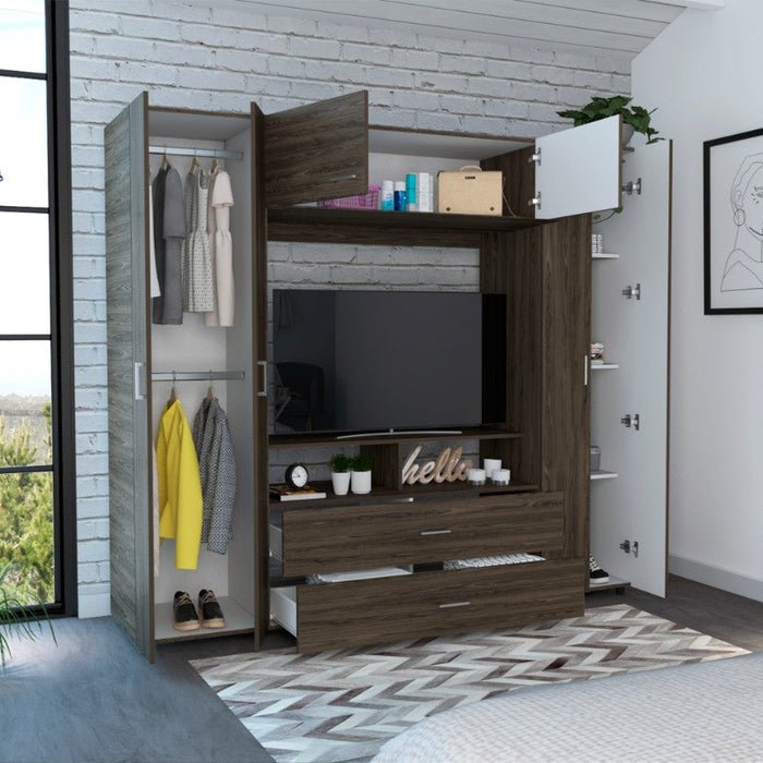 Ropero Kansas Coñac, Mueble de Dormitorio, Organizador