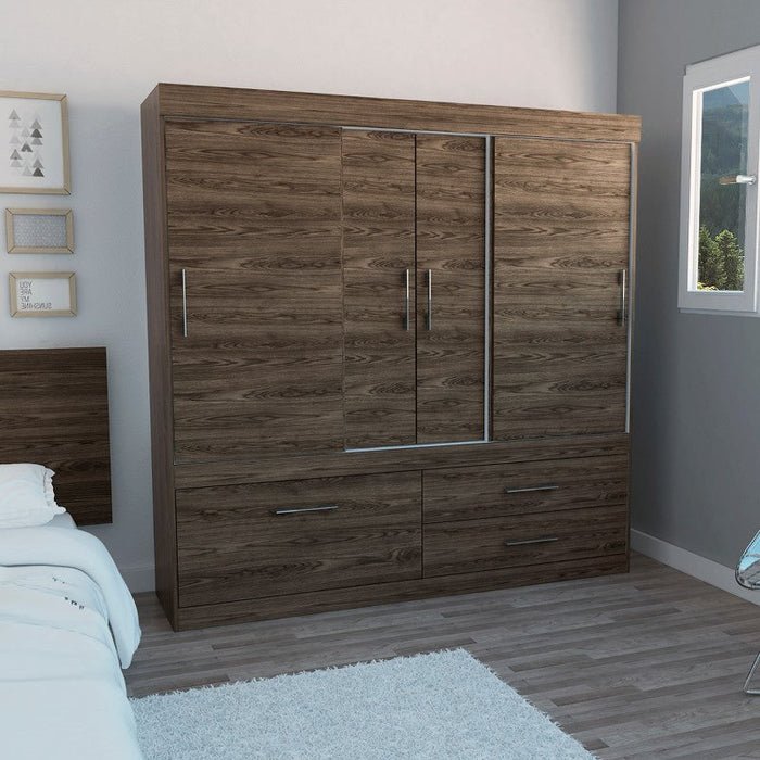 Ropero Praga Coñac, Mueble de Dormitorio, Organizador