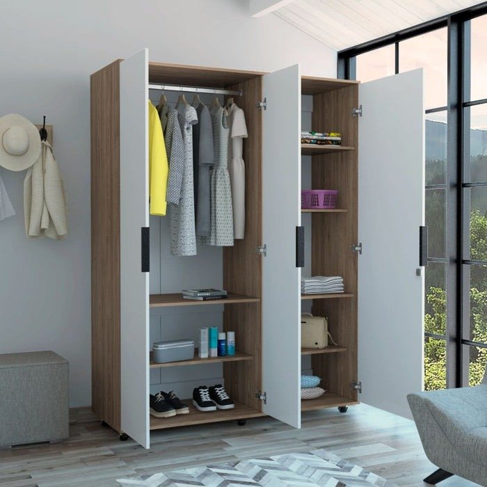 Ropero Riga Miel, Mueble de Dormitorio, Organizador