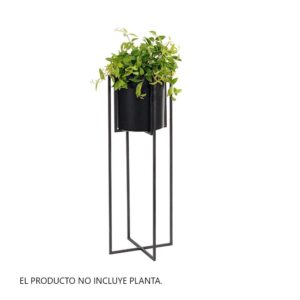 Porta maceta y macetero en forma Cuadrada, material acero y plástico