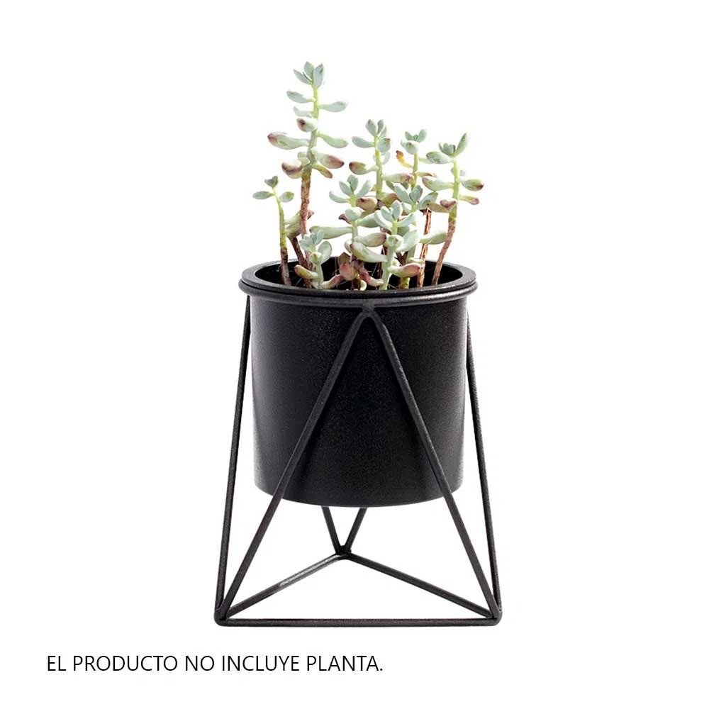 Macetero Triangular Pequeño 3 Porta maceta y macetero pequeño en forma triangular, material acero y plástico