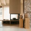 Pedestal Jazmín x2 estructura de MDF y lamina de madera natural